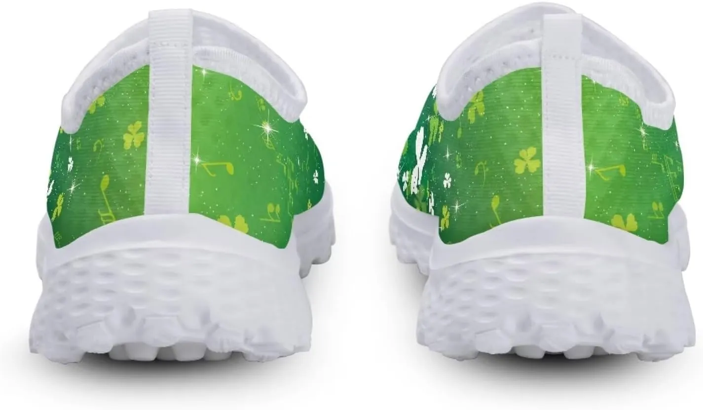 Yzaoxia St Patricks Day Shoes Mesh Slip On Shoes for Women Breathable Sneakers Tennis Running Shoes Athletic Walking Shoes Size 5.5-11.5