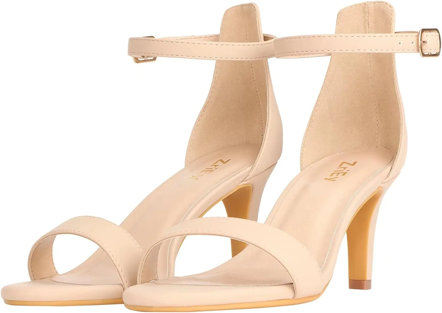 ZriEy Women's Heeled Sandals 4 Inches Open Toe Stiletto High Heels Ankle Strap Fashion Bridal Party Wedding Pump Shoes